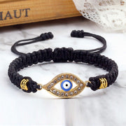 Buddha Stones Evil Eye Keep Away Evil Spirits String Bracelet Bracelet BS Black Blue Evil Eye Gold Border