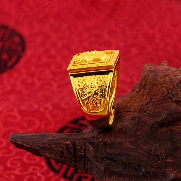 Buddha Stones FengShui Lucky Buddha Wealth Ring Ring BS 2