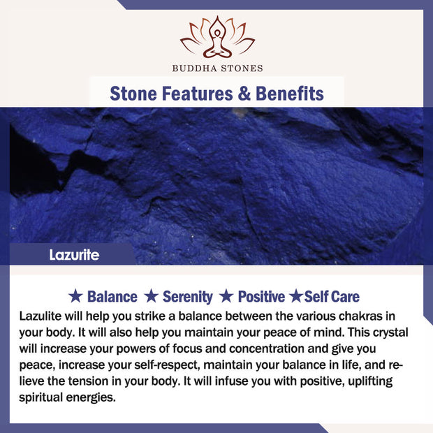 Buddha Stones 3Pcs Natural Crystal Stone Inner Peace Spiritual Bracelet Bracelet BS 10