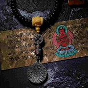 Buddha Stones Tibet 108 Mala Beads Purple Bodhi Seed Bagua Vajra Auspiciousness Bracelet Mala Bracelet BS 9
