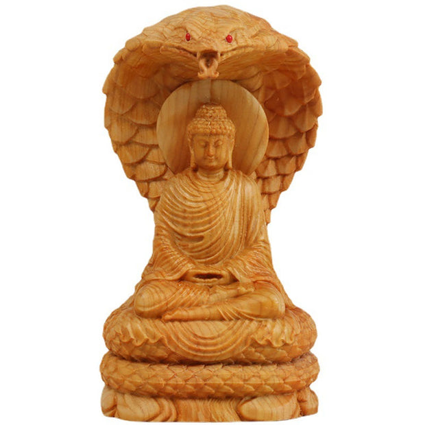 Buddha Stones Handmade Thuja Sutchuenensis Wood Tathagata Buddha Ward Off Evil Spirits Decoration Decorations BS 4