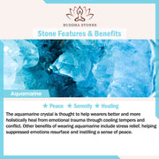 Buddha Stones Natural Aquamarine Blessing Serenity Bangle Bracelet