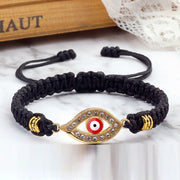 Buddha Stones Evil Eye Keep Away Evil Spirits String Bracelet Bracelet BS Black Red Evil Eye Gold Border