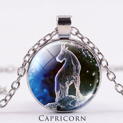 12 Constellations of the Zodiac Moon Starry Sky Protection Blessing Necklace Pendant Necklaces & Pendants BS Silver Capricorn