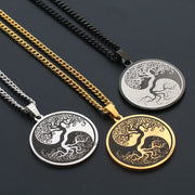 Buddha Stones The Tree of Life Titanium Steel Connection Necklace Pendant Necklaces & Pendants BS 8