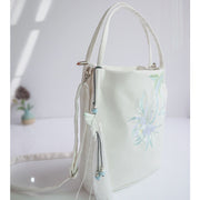 Buddha Stones Embroidery Flower Pattern Canvas Shoulder Bag Tote Bag Crossbody Bag Bag BS 15