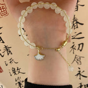 Buddha Stones Ginkgo Leaf Jade Bead Luck Bracelet