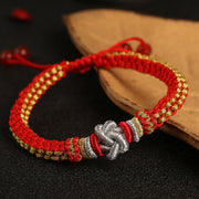 Buddha Stones Colorful Rope True Love Knot Luck Handmade Bracelet