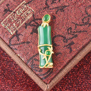 Buddha Stones White Jade Cyan Jade Bamboo Protection Necklace Pendant Necklaces & Pendants BS Cyan Jade