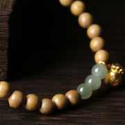 Buddha Stones Natural Sandalwood Hetian Jade Money Bag Protection Bracelet Bracelet BS 5