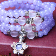 Buddha Stones Purple Jasper Bead Strength Bracelet Mala Mala Bracelet BS 4