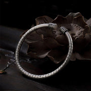 Buddha Stones Tibetan Heart Sutra White Copper Luck Bracelet Bracelet BS 3