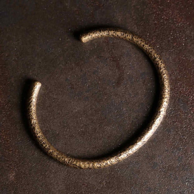 Buddha Stones Rustic Design Copper Balance Adjustable Cuff Bracelet Bracelet Bangle BS Large 63mm