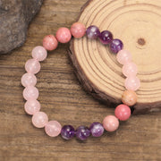 Buddha Stones 108 Mala Beads Amethyst Rose Quartz Spiritual Healing Tassel Bracelet Mala Bracelet BS 4