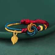 Buddha Stones Tibetan Handmade Mandala Knot Leaf Luck Rope Bracelet Bracelet BS 2
