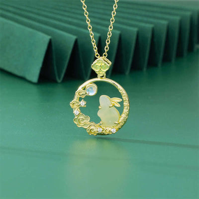 Year of the Rabbit Jade Moon Luck Blessing Necklace Pendant Necklaces & Pendants BS Jade(Prosperity♥Abundance)