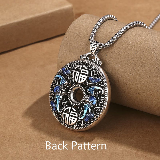 Buddha Stones Koi Fish Lotus Peace Buckle Fu Character Wealth Luck Necklace Pendant Necklaces & Pendants BS 2