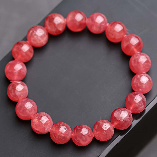 Buddha Stones Natural Strawberry Quartz Blessing Healing Bracelet Bracelet BS 4