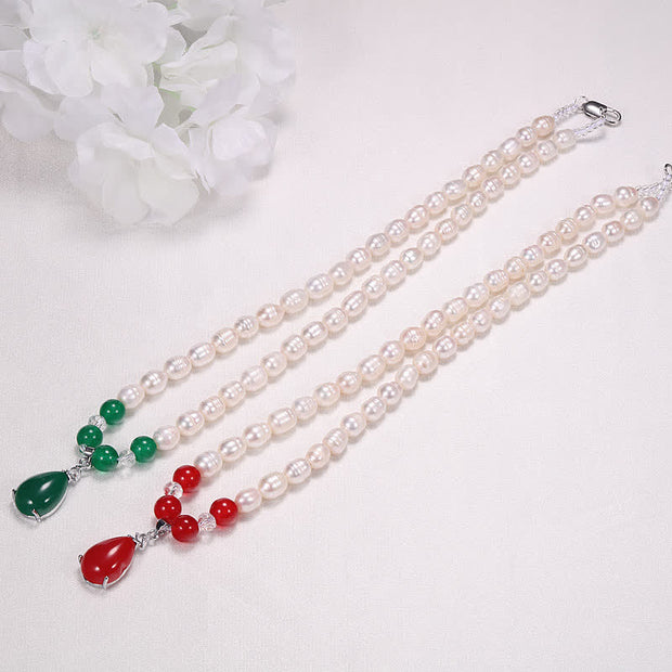 Buddha Stones Pearl Bead Waterdrop Calm Peace Necklace Pendant Necklaces & Pendants BS 2