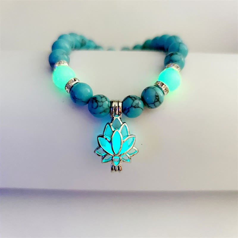 FREE Today: Positive Thinking Tibetan Turquoise Glowstone Luminous Bead Lotus Protection Bracelet FREE FREE Blue Turquoise Green Light