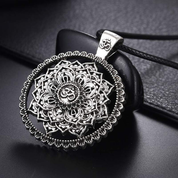 Six True Words Wisdom Mandala Flower Pattern String Necklace Necklaces & Pendants BS 2