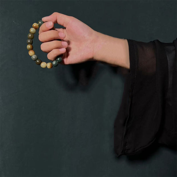 Buddha Stones 108 Mala Beads Bodhi Seed Peace Wisdom Bracelet Wrist Mala Pocket Mala Mala Bracelet BS 8*10mm*21 Beads Wrist Mala