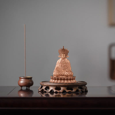 Buddha Stones Shakyamuni Figurine Compassion Handmade Copper Statue Decoration Decorations BS 10*8cm