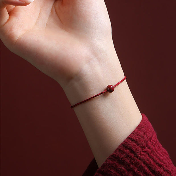 Buddha Stones Natural Cinnabar Red Agate Blessing Red String Bracelet Bracelet BS 3