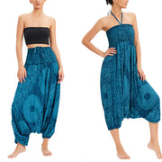 Buddha Stones Two Style Wear Round Geometric Loose Casual Harem Trousers Jumpsuit Women's Yoga Pants