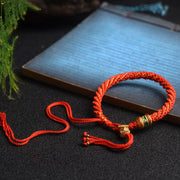 Buddha Stones Tibetan Handmade Luck Prayer Wheel Bead Charm Weave Colorful String Bracelet Bracelet BS 6