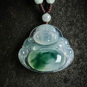 Buddha Stones Cyan Jade Luck Necklace Pendant Necklaces & Pendants BS 4