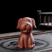 Buddha Stones Chinese Zodiac Purple Clay Wealth Ceramic Tea Pet Home Figurine Decoration