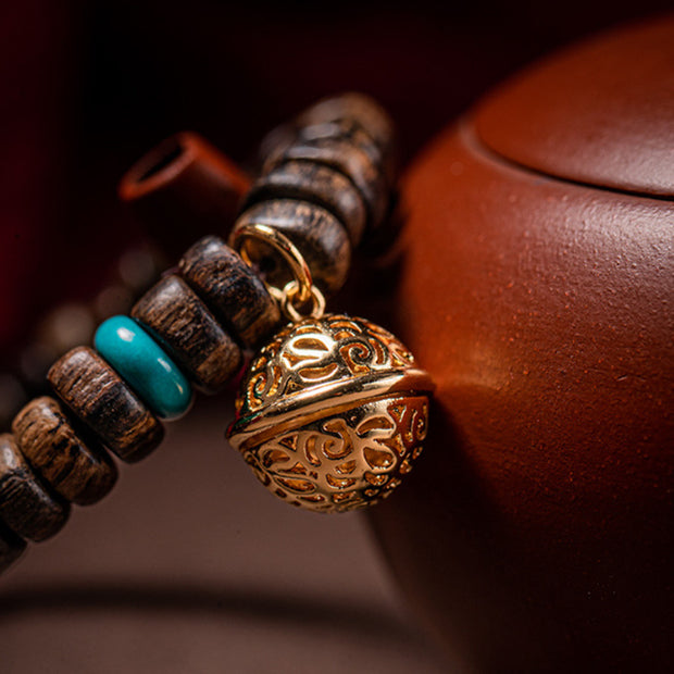 Buddha Stones Agarwood Red Agate Turquoise Balance Strength Bracelet Bracelet BS 13