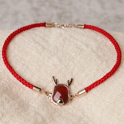 ❗❗❗A Flash Sale- Buddha Stones 925 Sterling Silver Year of the Dragon Natural Red Agate Dragon Attract Fortune Fu Character Strength Bracelet Necklace Pendant Earrings