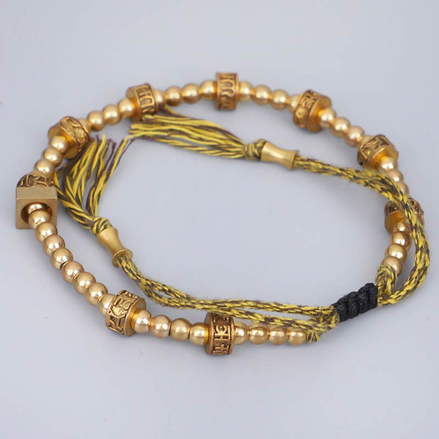 Buddha Stones Tibetan Curse Six True Words Wealth Bracelet Bracelet BS 3