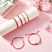 Buddhastoneshop 4Pcs Evil Eye Seven Knot Red String Protection Bracelet