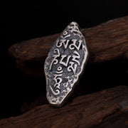 Buddha Stones Tibetan 925 Sterling Silver Om Mani Padme Hum Dorje Vajra Engraved Strength Necklace Pendant Necklaces & Pendants BS 14