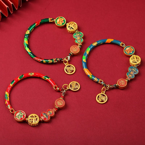 Buddha Stones Tibetan Gourd Fortune Happiness Lion Wealth Luck Bracelet Bracelet BS main