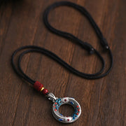 Buddha Stones Koi Fish Peace Buckle Copper Wealth Luck Necklace Pendant Necklaces & Pendants BS 5