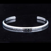 Buddha Stones Six True Words Engraving Titanium Steel Blessing Protection Bracelet Bracelet BS Kurukullā Silver Large
