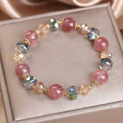 Buddha Stones Natural Strawberry Quartz Colorful Crystal Positive Bracelet Bracelet BS 3