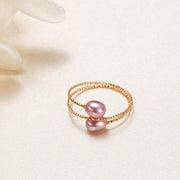 Pearl Happiness Wealth Double Single Ring Ring BS Double Purple Pearl