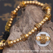 Buddha Stones Tibetan Curse Six True Words Wealth Bracelet Bracelet BS 6