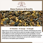 Buddha Stones Lava Rock Tiger Eye Stone Support Healing String Bracelet Bracelet BS 3