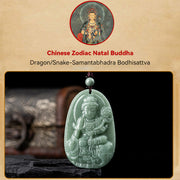 Buddha Stones Chinese Zodiac Natal Buddha Natural Jade Wealth Prosperity Necklace Pendant Necklaces & Pendants BS 15
