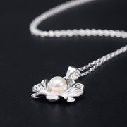 Buddha Stones 925 Sterling Silver Lotus Flower Pearl Wealth Necklace Pendant Necklaces & Pendants BS 6
