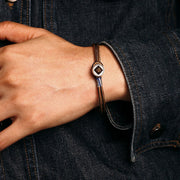 Buddha Stones  925 Sterling Silver Handmade Button Protection Weave String Bracelet Bracelet BS 6