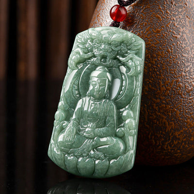 Buddha Stones Tathagata Buddha Dragon Jade Amulet Serenity String Necklace Necklaces & Pendants BS BUDDHA SYMBOL (COMPASSION ♥ SERENITY)