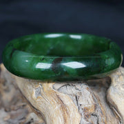 Buddha Stones Natural Hetian Cyan Jade Happiness Success Bracelet Bangle Bracelet Bangle BS 2