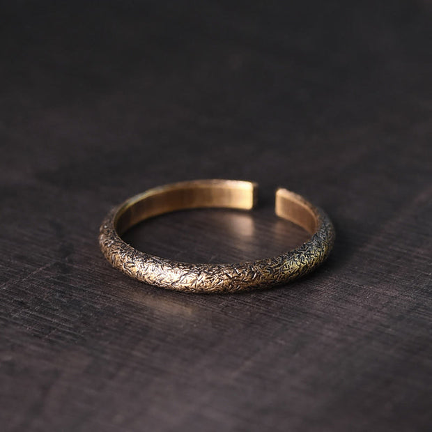 Buddha Stones Tibetan Vintage Texture Design Copper Luck Couple Ring Ring BS Men(Size Plus) 2mm